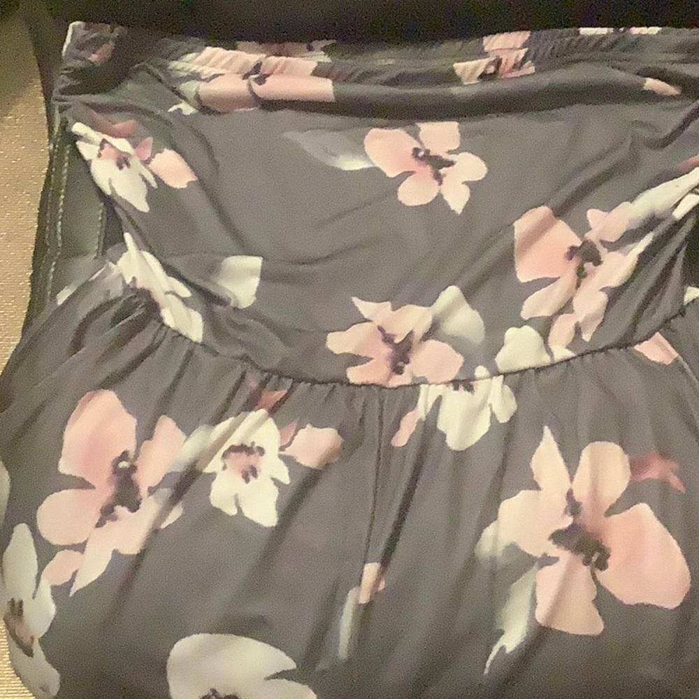 Floral Gray and Pink Romper